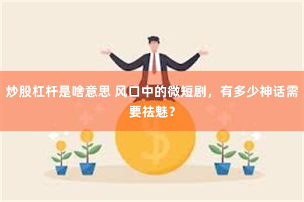 炒股杠杆是啥意思 风口中的微短剧，有多少神话需要祛魅？