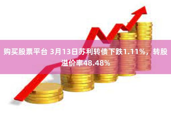 购买股票平台 3月13日苏利转债下跌1.11%，转股溢价率48.48%